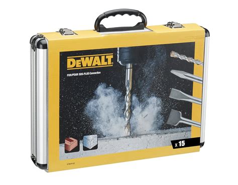 Dewalt Chisel And Drill Set 15 Pieces Sds Plus 4 X Flat Chisels 1 X