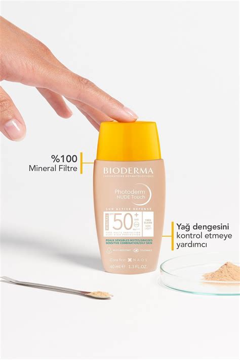 Bioderma Photoderm Nude Touch SPF50 Very Light Karma Yağlı Ciltler Kapatıcı Etkili Renkli Güneş