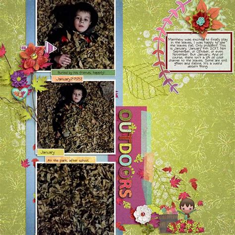 Digital Scrapbook Kit Leaf Raking Kristin Aagard