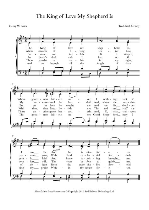 The King Of Love My Shepherd Is Sheet Music For Organ Notes