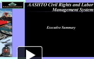 Ppt Aashto Civil Rights And Labor Management System Powerpoint