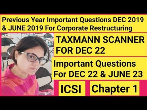 DEC 22 Previous Year Questions For Corporate Restructuring Taxmann