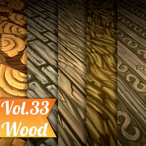 Stylized Wood Vol 33 Hand Painted Texture GameDev Market