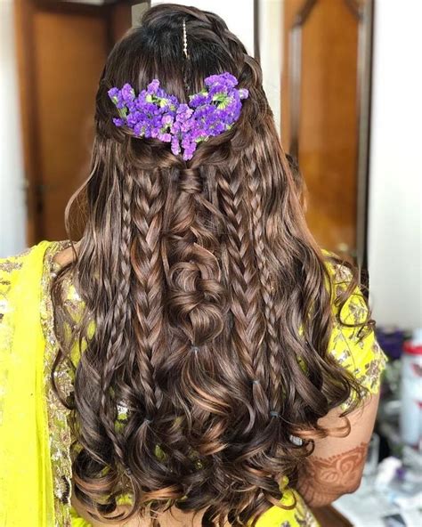 27 Effortlessly Stylish Half Tie Hairstyles We Spotted On Real Brides Glamorous Hair Long