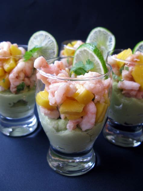 Au Gr Du March Verrines De Crevettes Mangue Et Guacamole