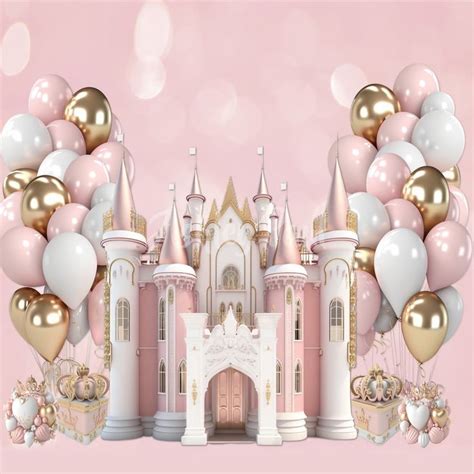 Kate Pink Princess Castle Birthday Backdrop Designed By Ashley Paul