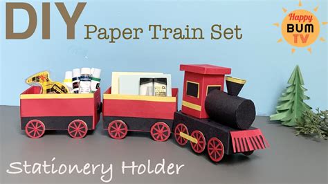 DIY STATIONERY TRAIN SET I HOW TO MAKE PAPER TRAIN I DIY DESKTOP DECOR ...