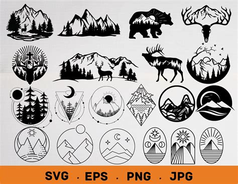 160 Mountain Svg Bundle Geometric Mountain Svg Camping Etsy