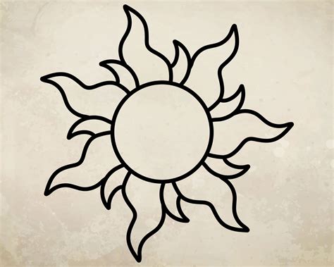 Sun Clipart Outline Png Tangled Sun Template Transparent Off