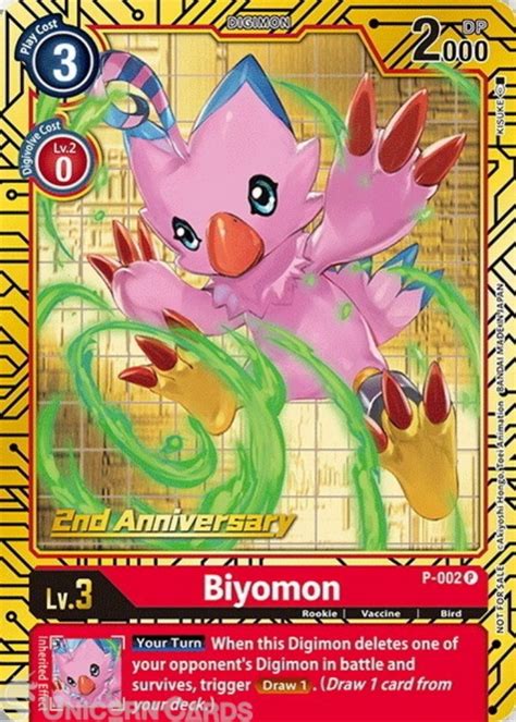 P 002 Biyomon Promo Alternative Art Mint Digimon Card 2nd