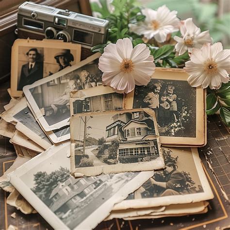 A Collection Of Vintage Photographs Featuring Retro Cameras Flowers
