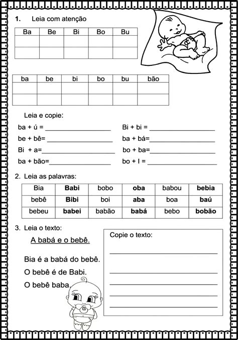 Ba Be Bi Bo Bu Alfabetização - Atividades de alfabetização atividades com ba be bi bo bu adb – Artofit