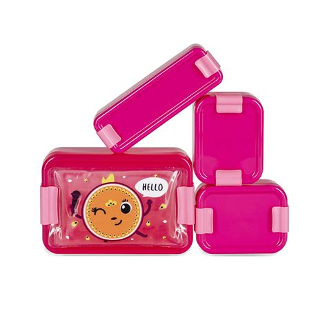 PINK LUNCH BOX SET WITH A COOLING GEL - LUNCH MUNCH