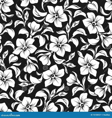 Configuration Florale Noire Et Blanche Sans Joint Illustration De