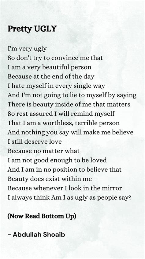 Pretty Ugly - Poem | Ugly to pretty, Inspirational lines, You poem