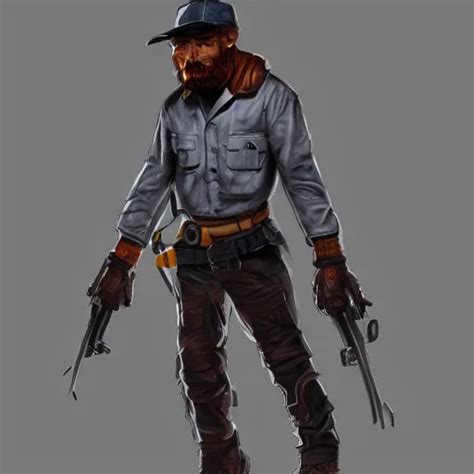 Full Body Concept Art Of A Outlaw Technician Trending Stable Diffusion