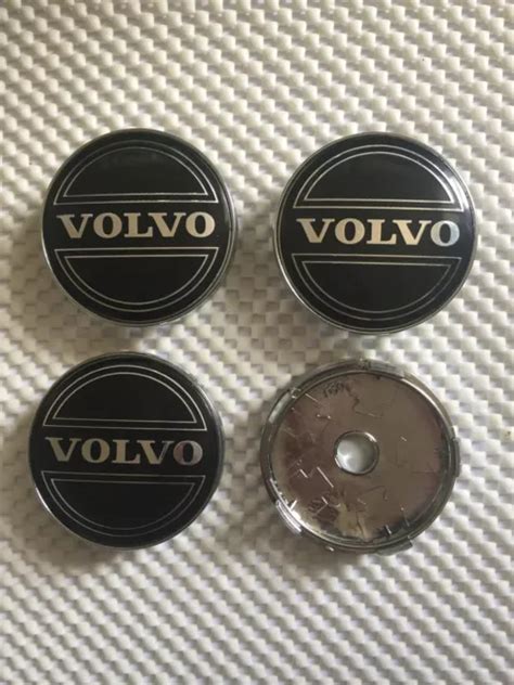 4X VOLVO ALLOY Wheel Hub Centre Cap Set Of 4 Center Caps 60mm Black