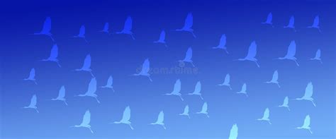 Header Background Birds Eurasian Spoonbills On Blue Background