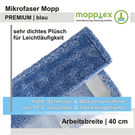 Mopptex Mikrofaser PREMIUM Mopp Blau 40 Cm