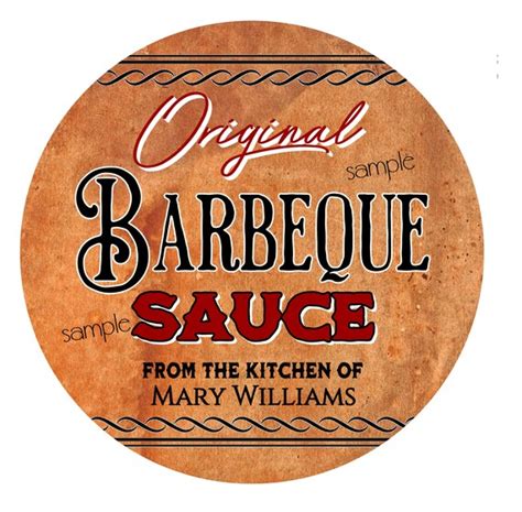 Homemade Barbeque Sauce Labels - BBQ Sauce Stickers - Barbeque Sauce labels - BBQ Jar Labels ...