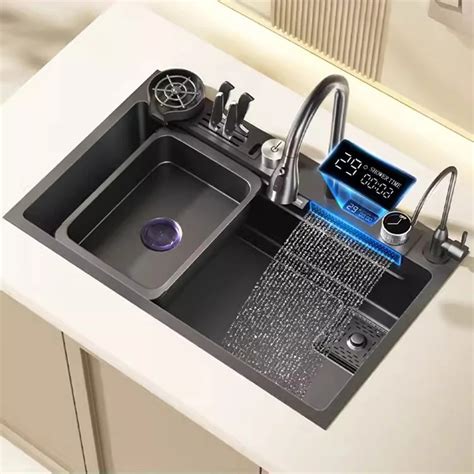 ⚔waterfall Sink Kitchen Sink Stainless Steel Dishwashing Basin Multi