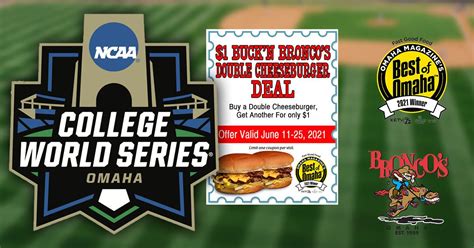 2021 College World Series Starts Tomorrow – Bronco's Hamburgers Omaha