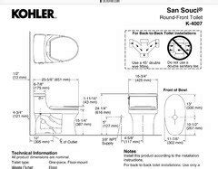 Measuring toilet depth for small bathroom