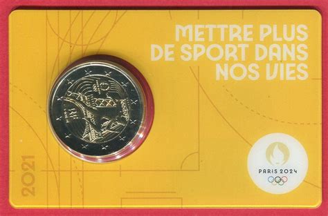 Frankreich 2 Euro Gedenkmünze 2021 Olympiade Paris 2024 Läufer