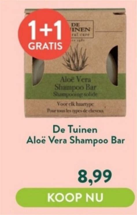 De Tuinen Aloë Vera Shampoo Bar aanbieding bij Holland Barrett