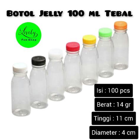 Jual Botol Jelly Tebal 100 Ml PET Isi 100 Pcs Kemasan Plastik Shopee