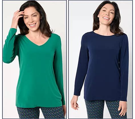 As Is Susan Graver Modern Essentials Set Of 2 Liquid Knit Tops