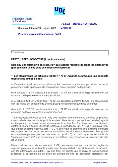 73522 PEC1 Sol Penal Sol Pec 1 Semestre Febrero 2021 Junio 2021