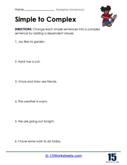 Complex Sentences Worksheets - 15 Worksheets.com - Worksheets Library