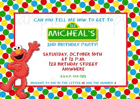 Elmo Birthday Invitation Template