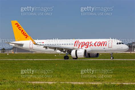 Pegasus Airbus A320neo airplane Stuttgart airport in Germany 이미지