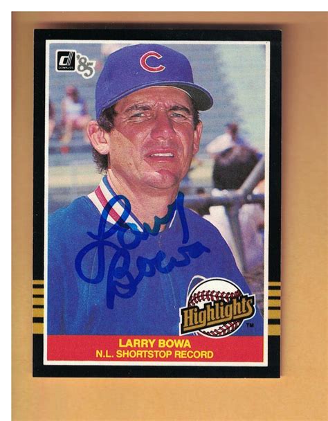 Larry Bowa Autographed Donruss Highlights Baseball Card Signed