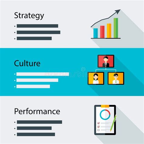 De Prestaties Van De Bedrijfs Strategiecultuur Malplaatje Vector