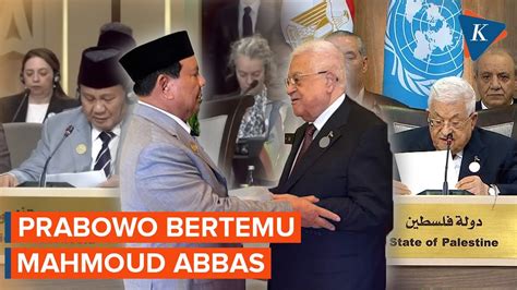 Momen Prabowo Bertemu Presiden Otoritas Palestina Mahmoud Abbas Di Sela