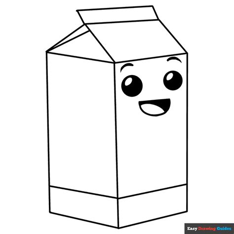 Milk Carton Coloring Page Easy Drawing Guides