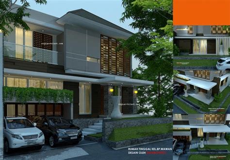 Desain Rumah Pojok Semy Basementmodern Tropis 2 Lantai