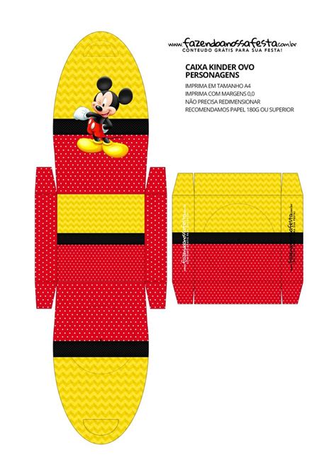 Caixa Personalizada De Kinder Ovo Mickey Mouse Fazendo A Nossa Festa