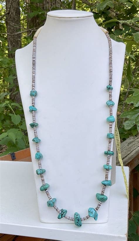 Vintage Santo Domingo Turquoise Nugget Heishi Neckl Gem