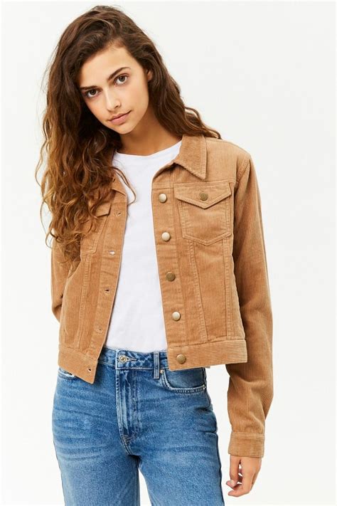 Corduroy Button Front Jacket Forever 21 Womens Jackets Casual Brown Jackets Women Corduroy