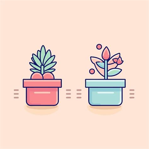 Premium Vector Vector Of Potted Plants In Flat Icon Style