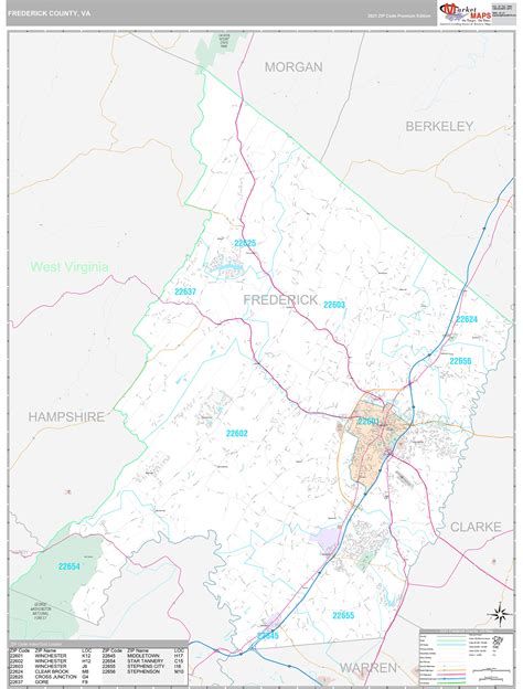 Frederick County Wall Map Premium Style