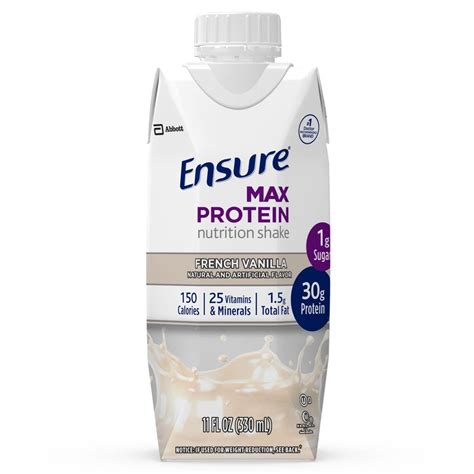 Ensure Max Protein Nutrition Shake French Vanilla 11 Fl Oz Tetra