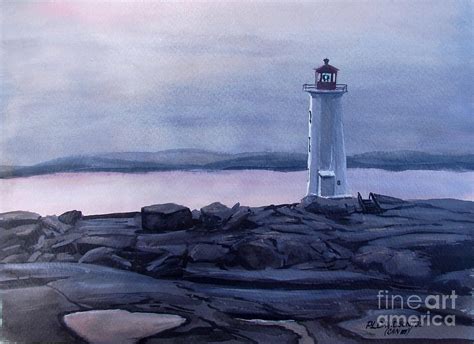 Peggy's Cove Lighthouse Painting by Patricia L Davidson