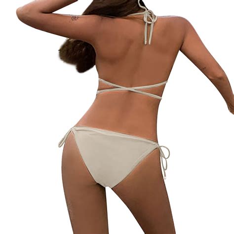 Chuou Women S Two Piece Bikini Swimsuit Sexy Triangle String Bikini Set
