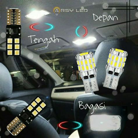 Promo Paket Isi 4 Lampu Led Plafon Kabin T10 Super Bright Mobil V2