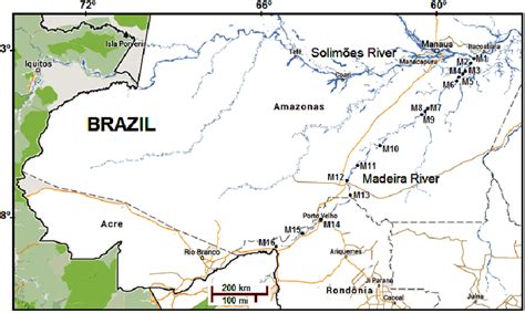 The Madeira River And The Locality Of The Sampling Stations Download